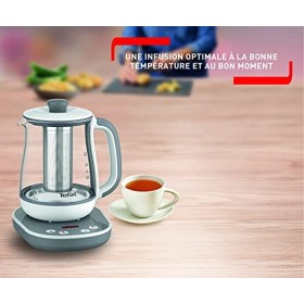 Tefal Tastea machine à thé, 8 réglages de température, Capacité de 1,5 L, Panier à thé amovible en acier inoxydable, Maintien