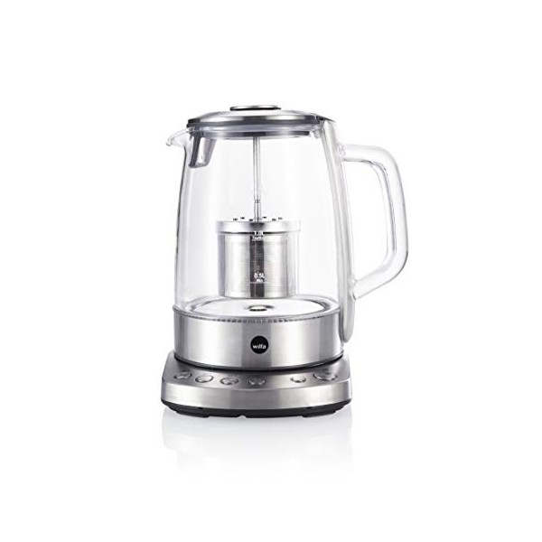 Wilfa CHA Théière électrique - 2200 watts, capacité de 1,25 litre, couvercle d’infusion avec filtre, 4 réglages de températur