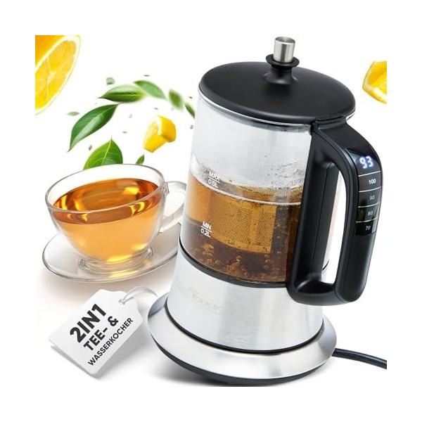 Bouilloire electriques - Bouilloire électrique - Profi Cook PC-TK 1165 - Bouilloire 2 en 1 - à thé et à leau - Commandes Tac