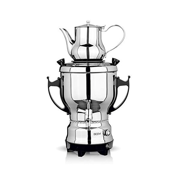 BEEM Tea-Classic Samovar - 3L | Acier inoxydable | Grande théière aussi pour la restauration | Avec robinet de vidange en aci