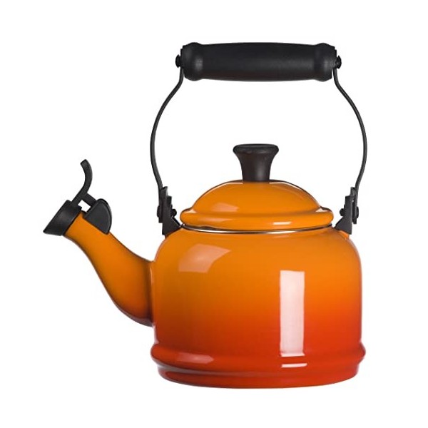 Le Creuset Bouilloire Demi à sifflet, Acier Émaillé, 1,1 L, Volcanique, 92000900090000