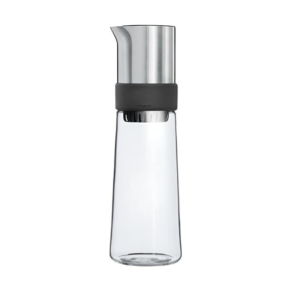 Blomus 63537 Tea-Jay Machine à thé glacé Acier Inoxydable/Verre Argent/Transparent/Noir 9,2 x 9,2 x 30 cm 800 ML