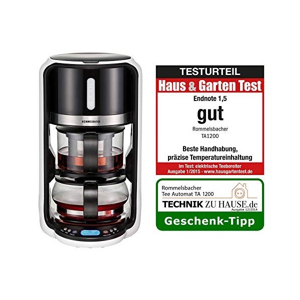 Rommelsbacher TA 1200 Machine à thé 1 200 W Blanc/Noir