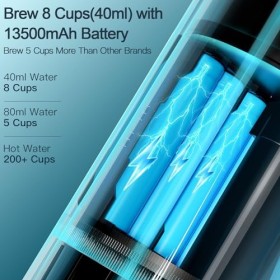 CONQUECO Machine à Cafe Portable - Cafetière à Expresso Chauffage Électrique de Voyage - pour 12V Voiture et le Camping - Com