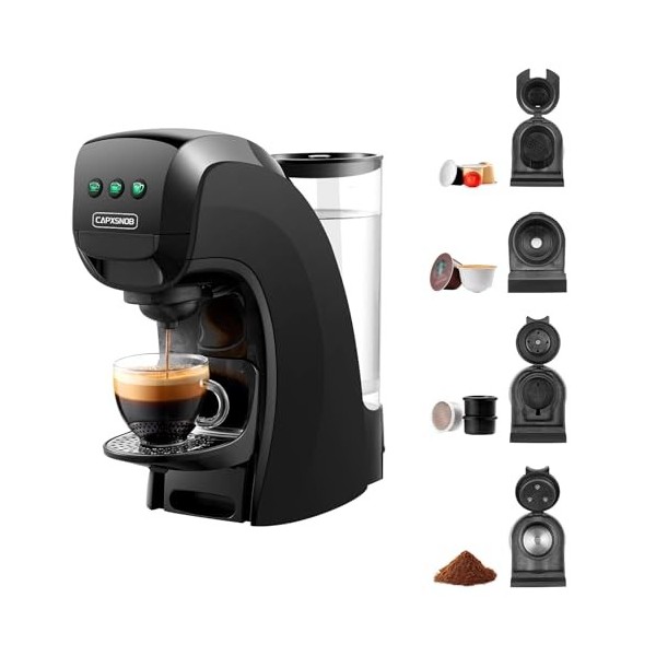 Warriors1 4 en 1 Machine à Café Expresso Capsules pour Nespresso Original, Nescafé Dolce Gusto, Lavazza Espresso Point y FAP 