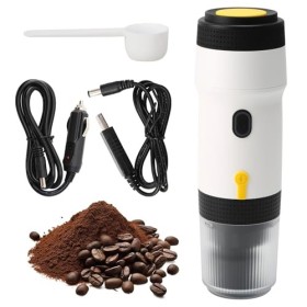 Machine à espresso électrique portable, petite machine à espresso auto-chauffante de voyage rechargeable USB/ 12V voiture pe