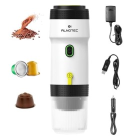 ALNOTEC-Machine à Café Portable-Machine à expresso portable-électrique-Auto Chauffante-Compatible Capsules NES DG & Café Moul