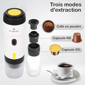 ALNOTEC-Machine à Café Portable-Machine à expresso portable-électrique-Auto Chauffante-Compatible Capsules NES DG & Café Moul