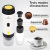 ALNOTEC-Machine à Café Portable-Machine à expresso portable-électrique-Auto Chauffante-Compatible Capsules NES DG & Café Moul