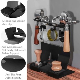 TOOSOAR Station de Tamper en Métal, Étagère de Rangement de léquipement de Café, Multifonctionnelle Station de Tamper 58MM, 