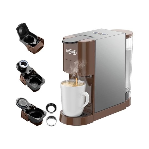 KOTLIE AC-513HF Machine à café multifonctionnelle 5-en-1 pour NES/pour DG/Café en poudre/ESE Pads 44 mm /pour a modo mio, co