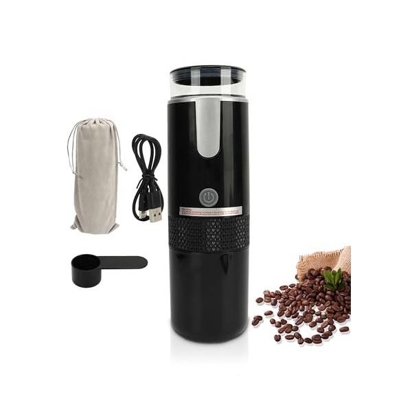 Gugxiom Machine à Portable, Cafetière 1200 MAh, Capsules de café Compatibles et café Moulu, Machine à à un Bouton pour Voyage
