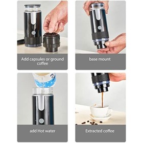 Zerodis Cafetière Portable Capsules Machi Machine Automatique Original Poudre Récipient pour Cafetière Portable Classique pou