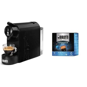 Bialetti Gioia - Machine à café expresso, très compacte, pour capsules en aluminium il Caffè dItalia, noir Café Napoli - 16 