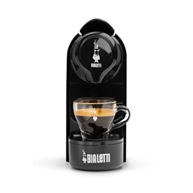 Bialetti Gioia - Machine à café expresso, très compacte, pour capsules en aluminium il Caffè dItalia, noir Ouvre-capsule, co