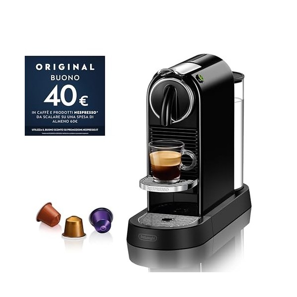 DeLonghi Nespresso CitiZ EN167.B, Machine à Café en Capsules, Machine à Café pour une Tasse, Design Compact, Pression 19 Bar