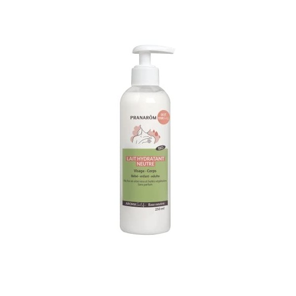 Pranarom Lait Hydratant Neutre DIY Bio, Visage, Corps et Mains, Aromaself, 250 ml