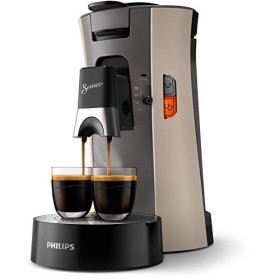 Philips Machine à Café Dosettes – SENSEO Select Eco – Intensity Plus – Crema Plus – Function Memo - Acier Brossé CSA250/10 