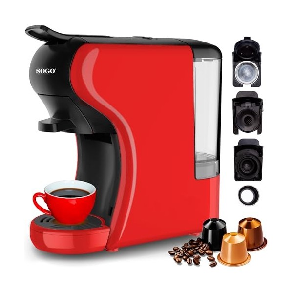 SOGO Human Technology Machine à capsules 3in1 Express CAF-SS-5675-R 1 pc s , Red
