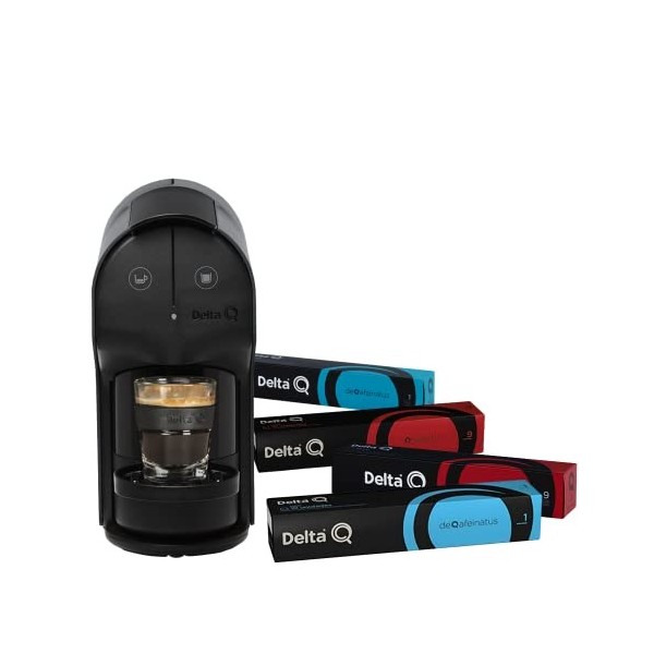 Delta Q - Pack Cafetière Delta Q Quick Gris - Pour café, thé et boissons chaudes - Simple et pratique - Design élégant - Comp