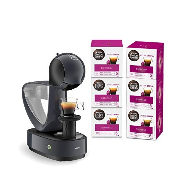 Nescafé Dolce Gusto Krups Machine à café + 6 boites de capsules, Cafetière multi-boissons froides ou chaudes, Grand réservoir