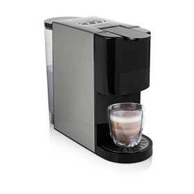 Princess Machine à café multi-capsules 4 en 1 – Capsules, dosettes, café moulu – Sans BPA – 800 ml – 1450 W – Noir et argent 