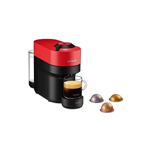 Krups Nespresso VERTUO Pop XN9205 Cafetière à capsules Machine à expresso, 4 tailles tasses, technologie Centrifusion, 35% pl