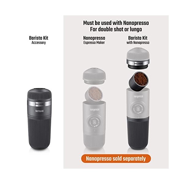 WACACO Nanopresso Barista Kit, Accessoire pour machine à expresso portable Nanopresso. double espresso, café allongé