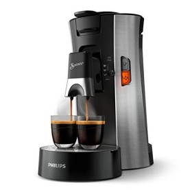 Philips Machine à Café Dosettes – SENSEO Select Eco – Intensity Plus – Crema Plus – Function Memo - Acier Brossé CSA250/10 