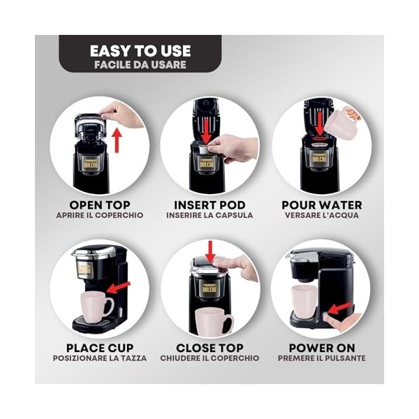 Dolché One, Machine à Capsules de Café Américain, K-Cups 2.0 et Compatible