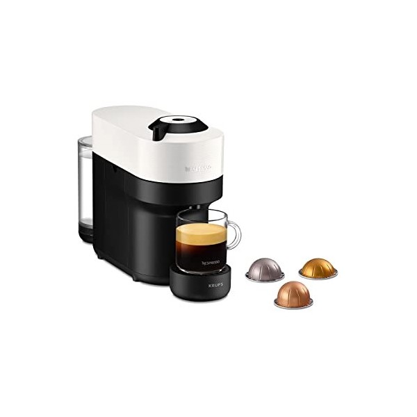Krups Nespresso VERTUO Pop XN9201 Cafetière à capsules, machine à expresso, 4 tailles tasses, technologie Centrifusion, 35% p