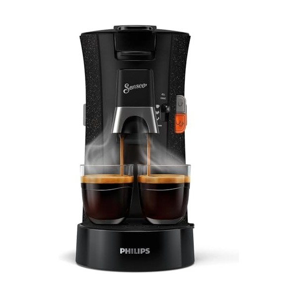 Machine à café à dosettes Philips Senseo Select ECO, noir/tacheté et filtre à eau Siemens BRITA Intenza TZ70033A, réduit la t