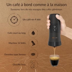 Handpresso – Cafetière 12V Handcoffee Auto 21000 | Machine a cafe voiture - Cafetiere 12v pour dosette Senseo - Cafetiere pou