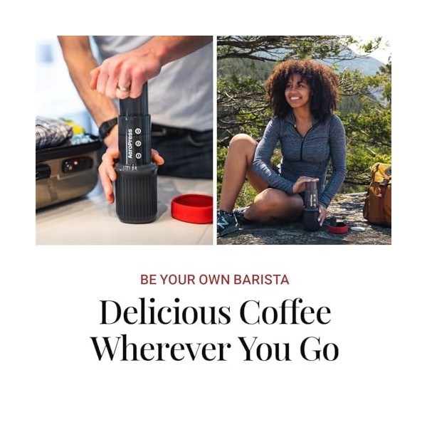 AeroPress Go Kit de Voyage – Cafetière combinant cafetière à piston, filtre manuel et espresso – Café corsé sans amertume – M