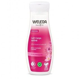 Weleda - Lait Corps Satiné à la Rose Musquée - Peaux Normales à Sèches - Effet Lissant et Velouté - Flacon 200 ml