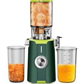 Slow Juicer, Extracteur de jus de légumes et de fruits entiers, Juicer Machine avec fonction dinversion, BPA Free, Vert