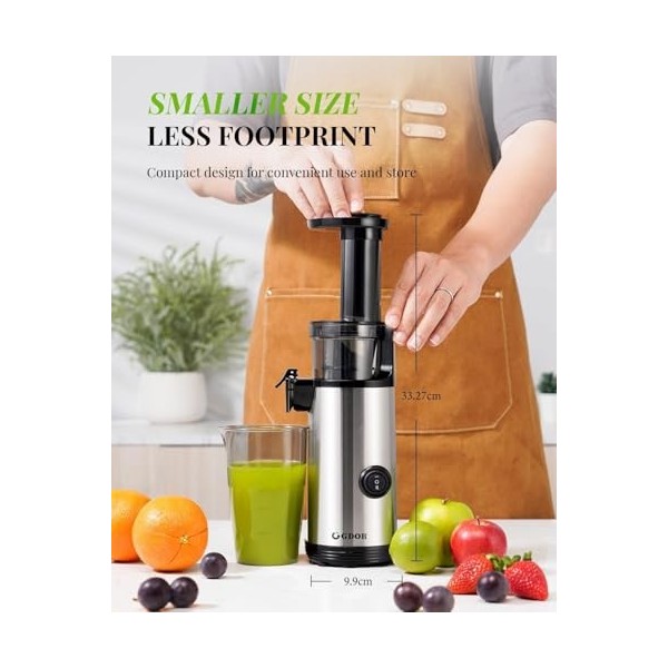 GDOR Centrifugeuse compacte et puissante - Facile à nettoyer - Pour légumes et fruits - Silencieuse - Rendement élevé - 600 m