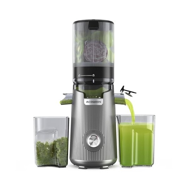 ACOQOOS Presse - fruits pour légumes et fruits entiers, goulot dalimentation plus large de 135 mm, capacité de remplissage d