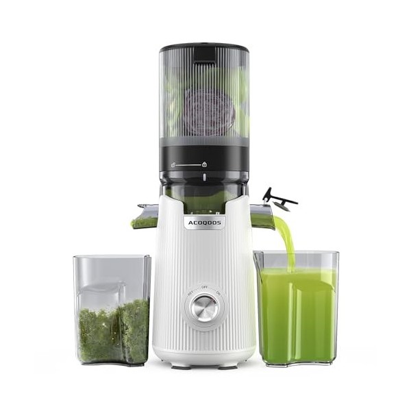 ACOQOOS Presse - fruits pour légumes et fruits entiers, goulot dalimentation plus large de 135 mm, capacité de remplissage d