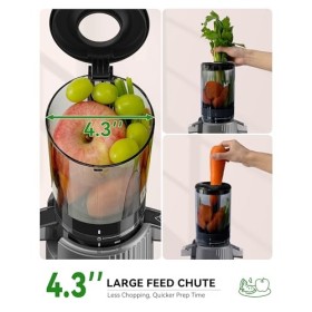 ACOQOOS Extracteur de Jus, Centrifugeuse Extracteur de Jus de Fruits et Légumes avec une Ouverture dalimentation de 110 mm, 