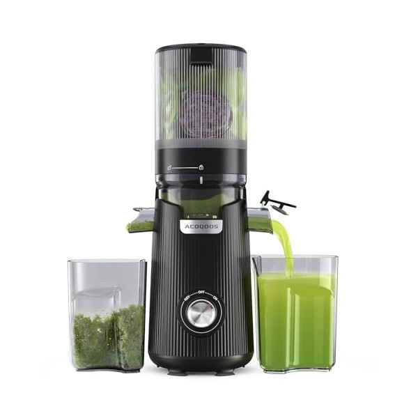 ACOQOOS Presse - fruits pour légumes et fruits entiers, goulot dalimentation plus large de 135 mm, capacité de remplissage d