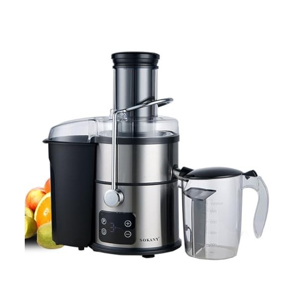 SOKANY Centrifugeuse Extracteur de Jus 1200W Centrifugeuse Fruits et Legumes, Écran tactile LCD Juicer rapide avec rendement 