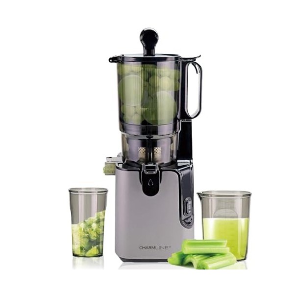 Charmline Extracteur de Jus de Fruits et Légumes avec Goulotte dAlimentation de 130mm, Facile à Nettoyer Centrifugeuse Extra