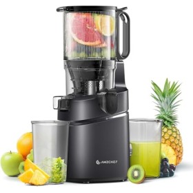 AMZCHEF Extracteur de jus automatique Vos mains libres, Ouverture de 135 mm et capacité de 1,8 L Extracteur de jus de fruits 