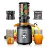 Extracteur de jus 250W Extracteur de jus de fruits et légumes 2 filtres sans métal Centrifugeuse extracteur de jus Lent avec 