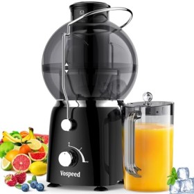 Extracteur de jus Vospeed, presse-fruits et légumes de 1400 watts avec goulotte dalimentation de 3,5 pouces et pot à jus de 