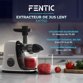 Fentic Extracteur de Jus – Horizontal Centrifugeuse Extracteur avec Fonction Inversée – Extracteur de Jus de Fruits et Légume