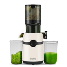 Extracteur de jus, Fretta Extracteur de jus de fruits et légumes, Grand diamètre de 108 mm Slow Juicer, 1L Très grande capaci