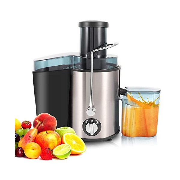 Ejoyous Extracteur de jus de fruits et légumes - 500 ml - Extracteur de jus centrifuge - Réglage de la vitesse de rotation av