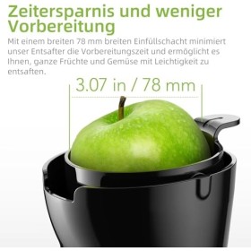 Biolomix Centrifugeuse Slow Juicer 7.8CM à cheminée large 200W Centrifugeuse de légumes et de fruits - Centrifugeuse à pressi